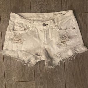 Rag & Bone white jean shorts